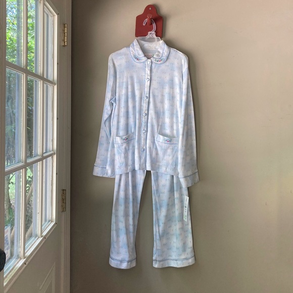 Vintage Moondance Blue & White Pajama Set L NWT - Picture 2 of 9